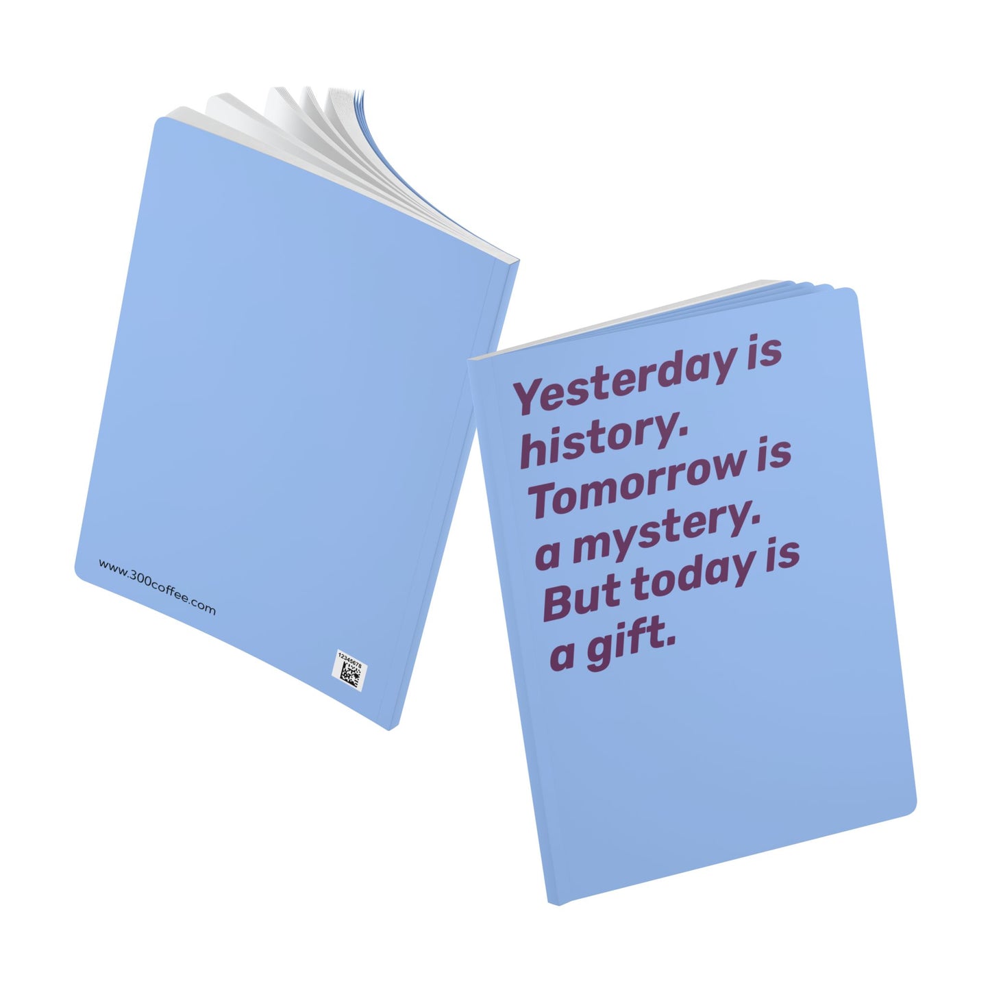Quote Softcover Notebook - Yesterday is history. Tomorrow is mystery. But today is a gift.